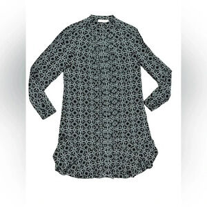 Tory Burch Massey Silk ShirtDress Black Pompidou Tunic Size 8 $450